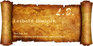 Leibold Dominik névjegykártya